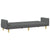 2-Seater Sofa Bed with Footstool Dark Grey Fabric