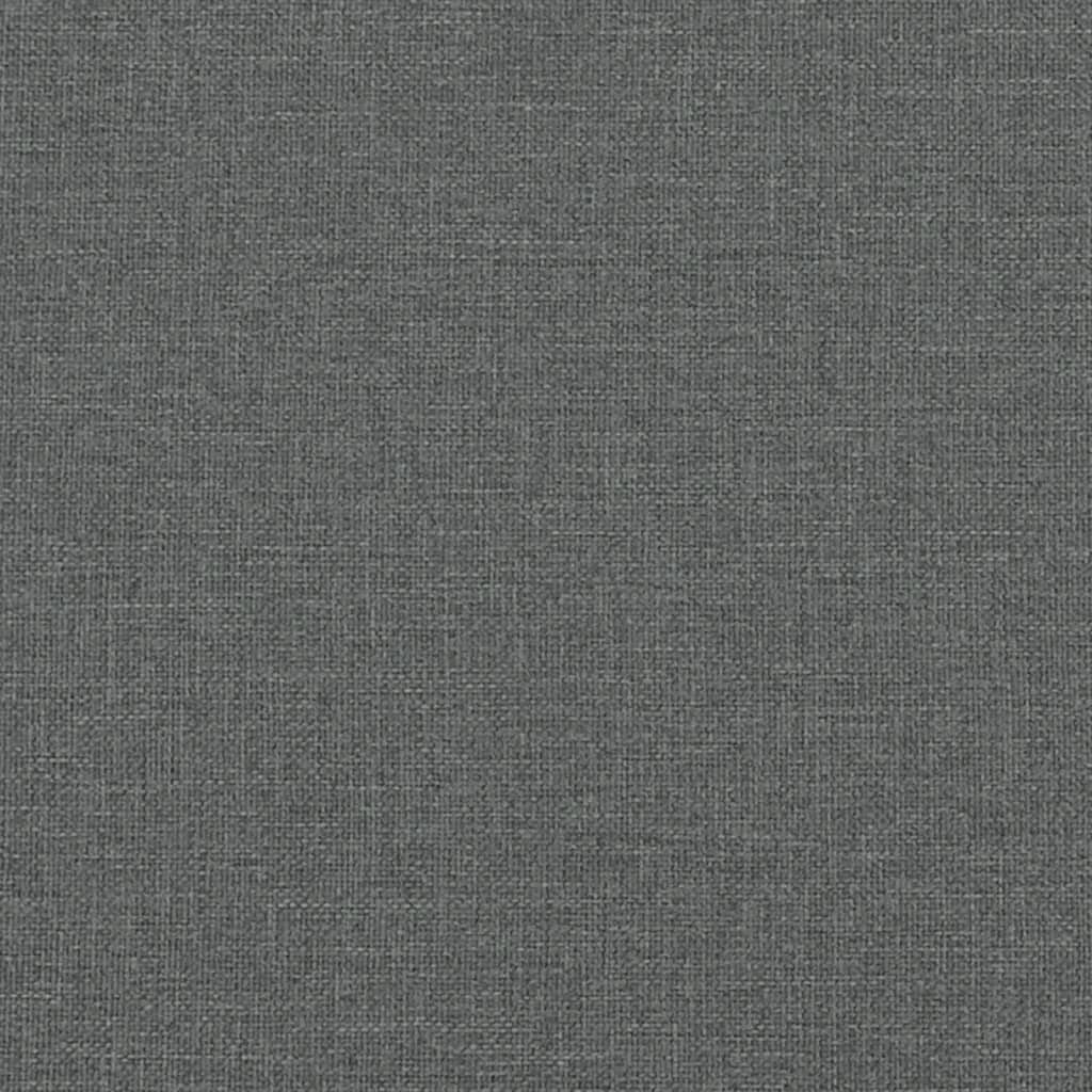 2-Seater Sofa Bed with Footstool Dark Grey Fabric
