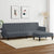 2-Seater Sofa Bed with Footstool Dark Grey Velvet