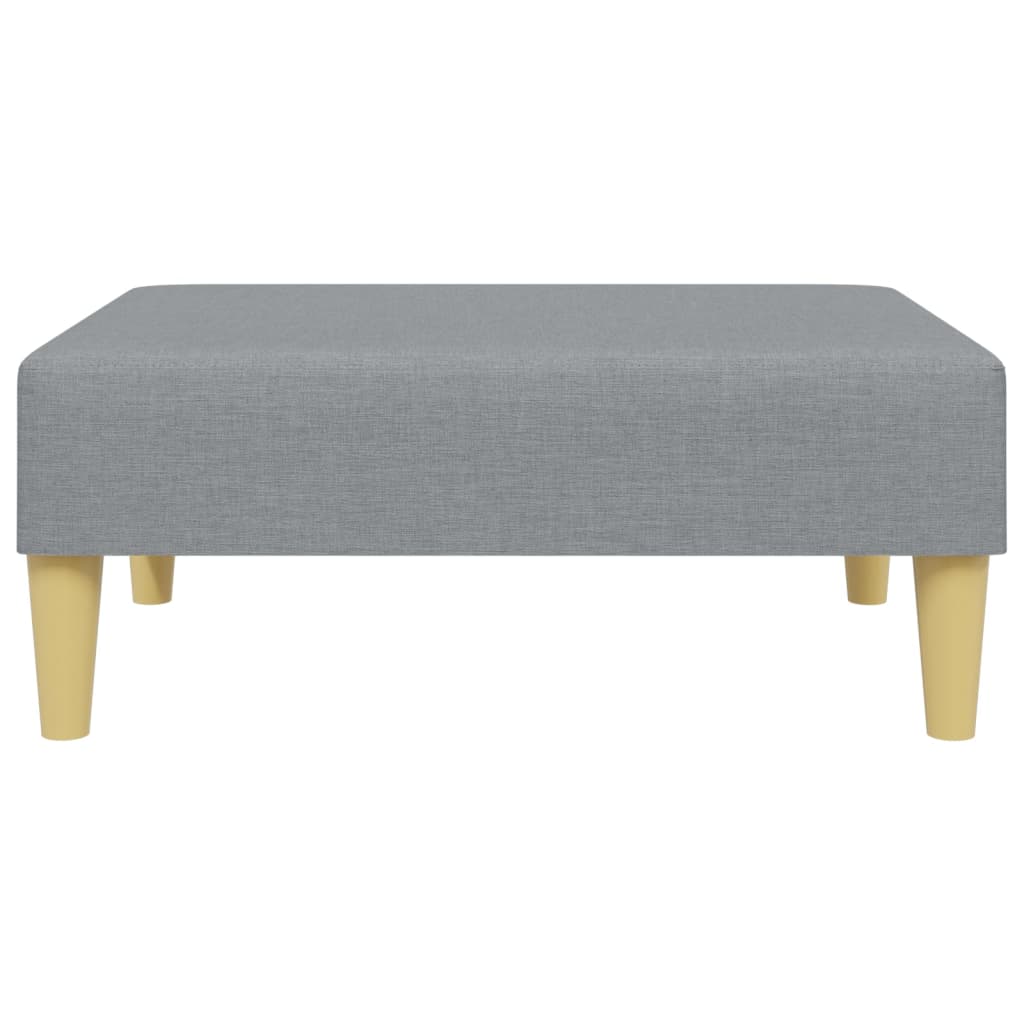 2-Seater Sofa Bed with Pillows and Footstool Light Grey Fabric