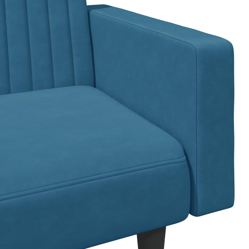 2 Piece Sofa Set Blue Velvet