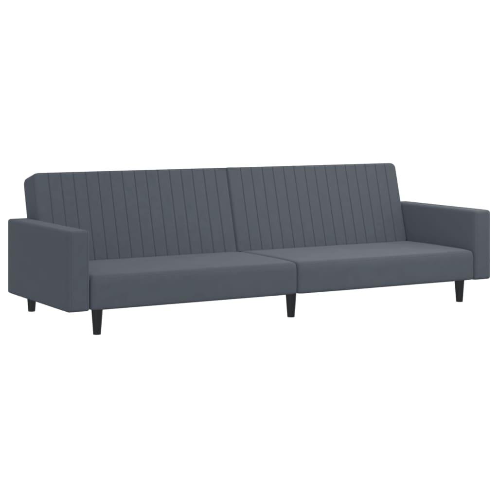 2 Piece Sofa Set Dark Grey Velvet