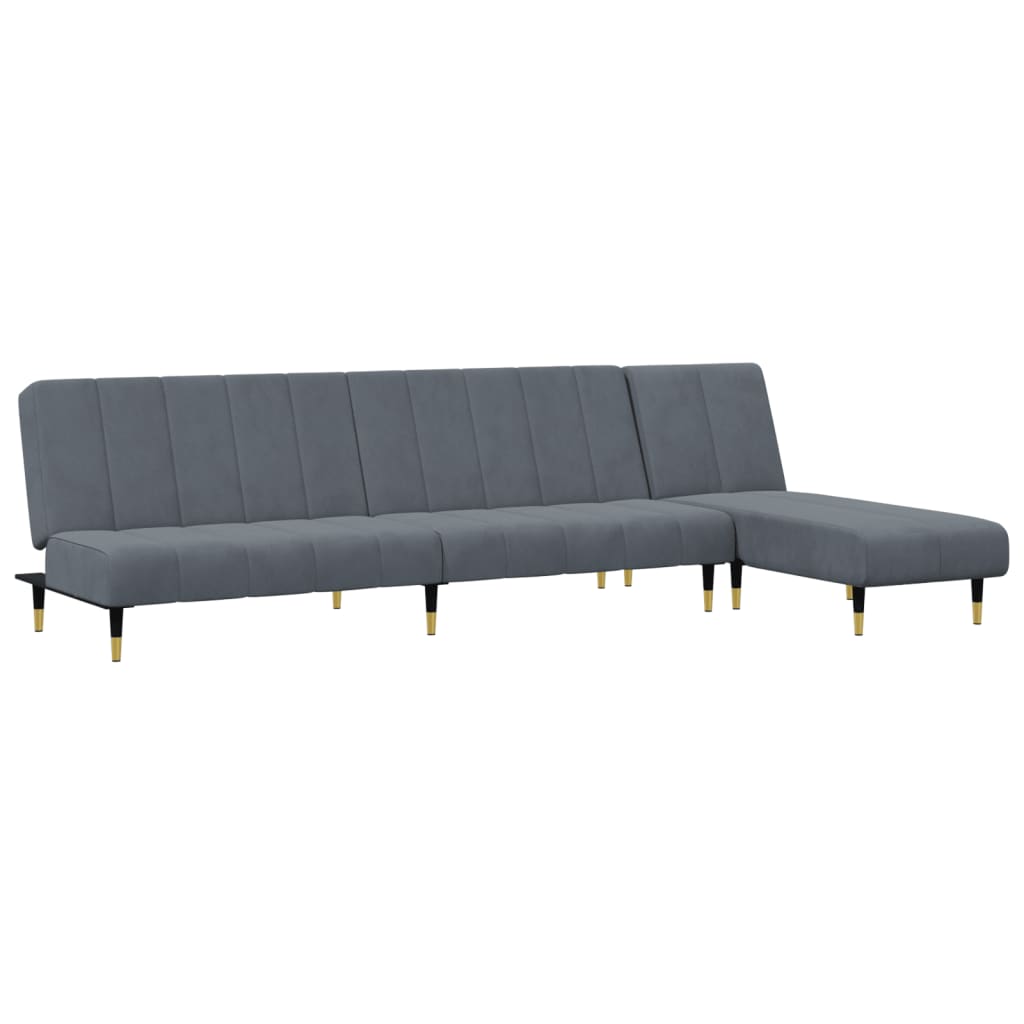 2 Piece Sofa Set Dark Grey Velvet