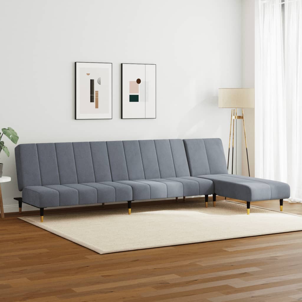 2 Piece Sofa Set Dark Grey Velvet