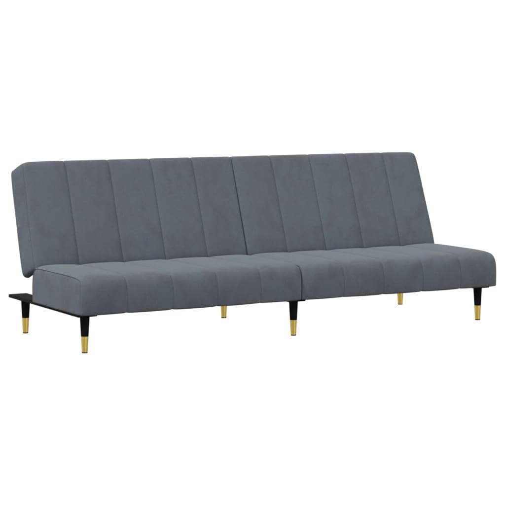 2 Piece Sofa Set Dark Grey Velvet