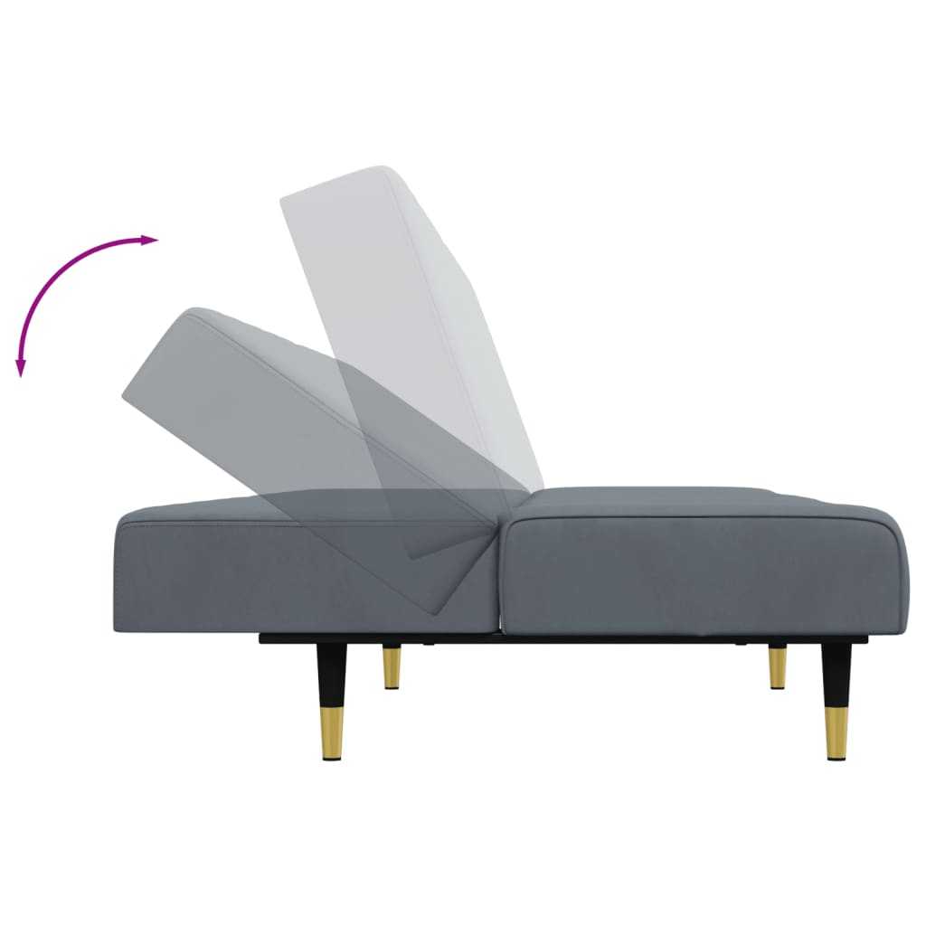 2 Piece Sofa Set Dark Grey Velvet