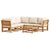 6 Piece Garden Lounge Set with Cushions Solid Wood Acacia