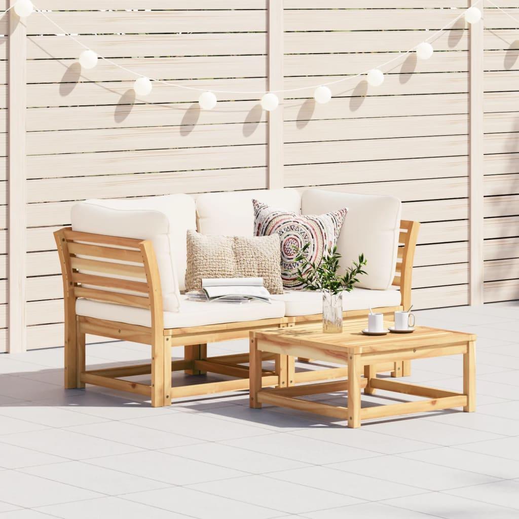 Garden Sofa with Cushions 2-Seater Solid Wood Acacia