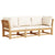 3 Piece Garden Lounge Set with Cushions Solid Wood Acacia