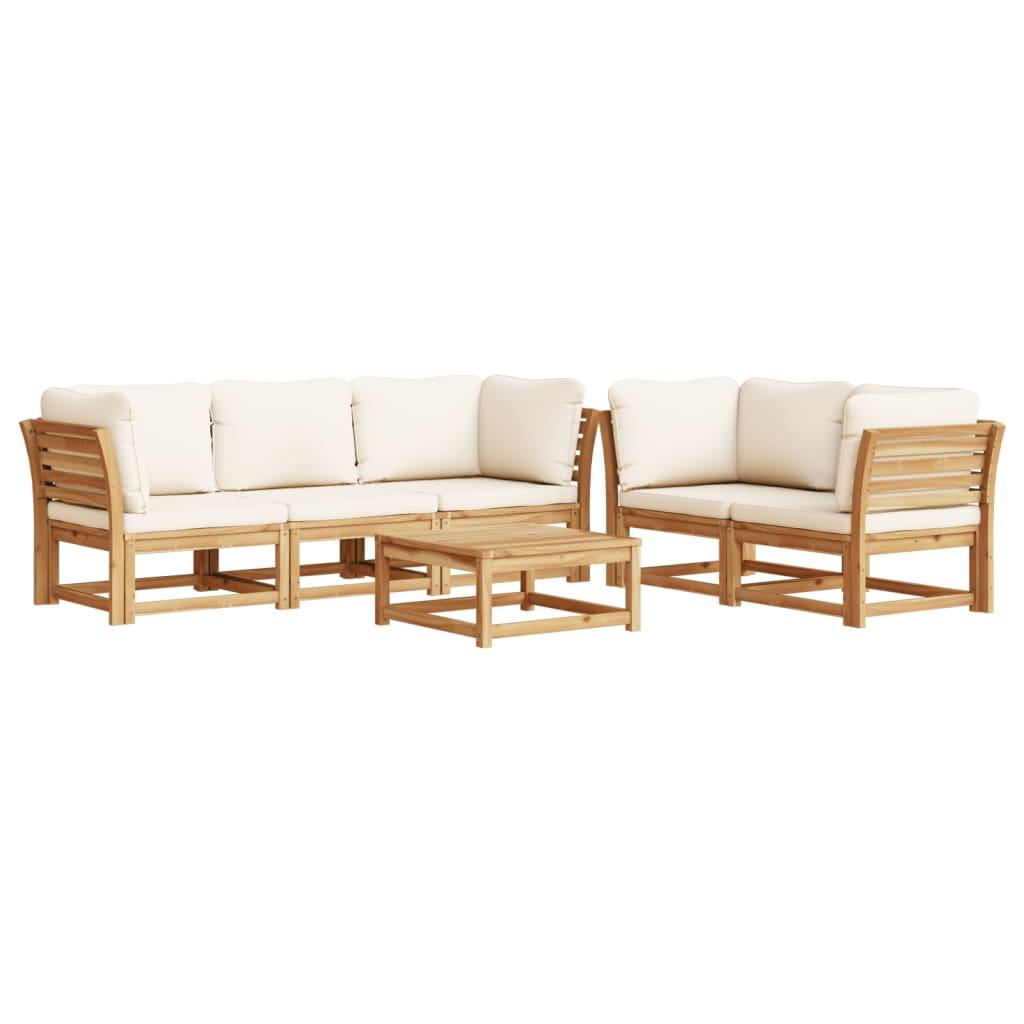 6 Piece Garden Lounge Set with Cushions Solid Wood Acacia