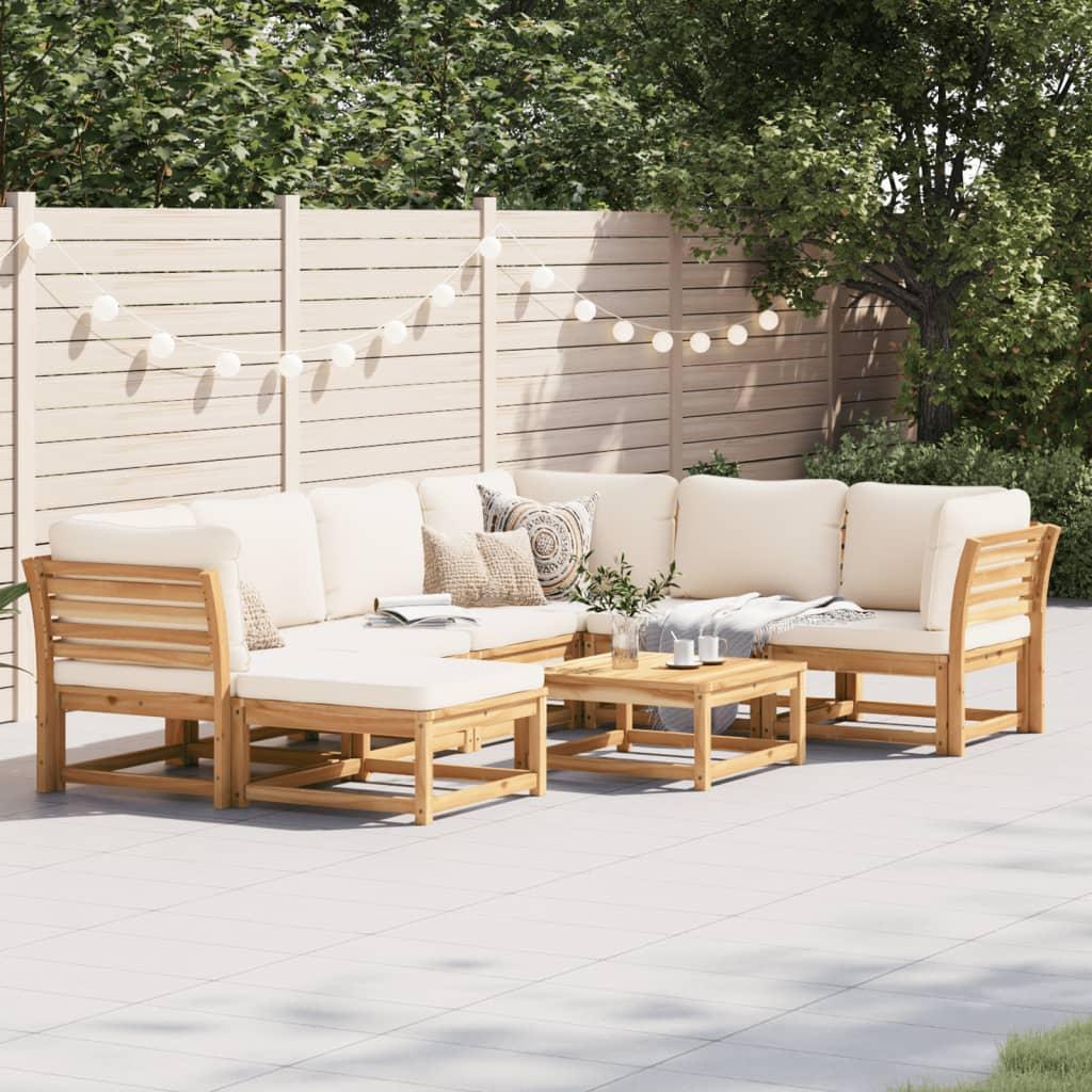 8 Piece Garden Lounge Set with Cushions Solid Wood Acacia