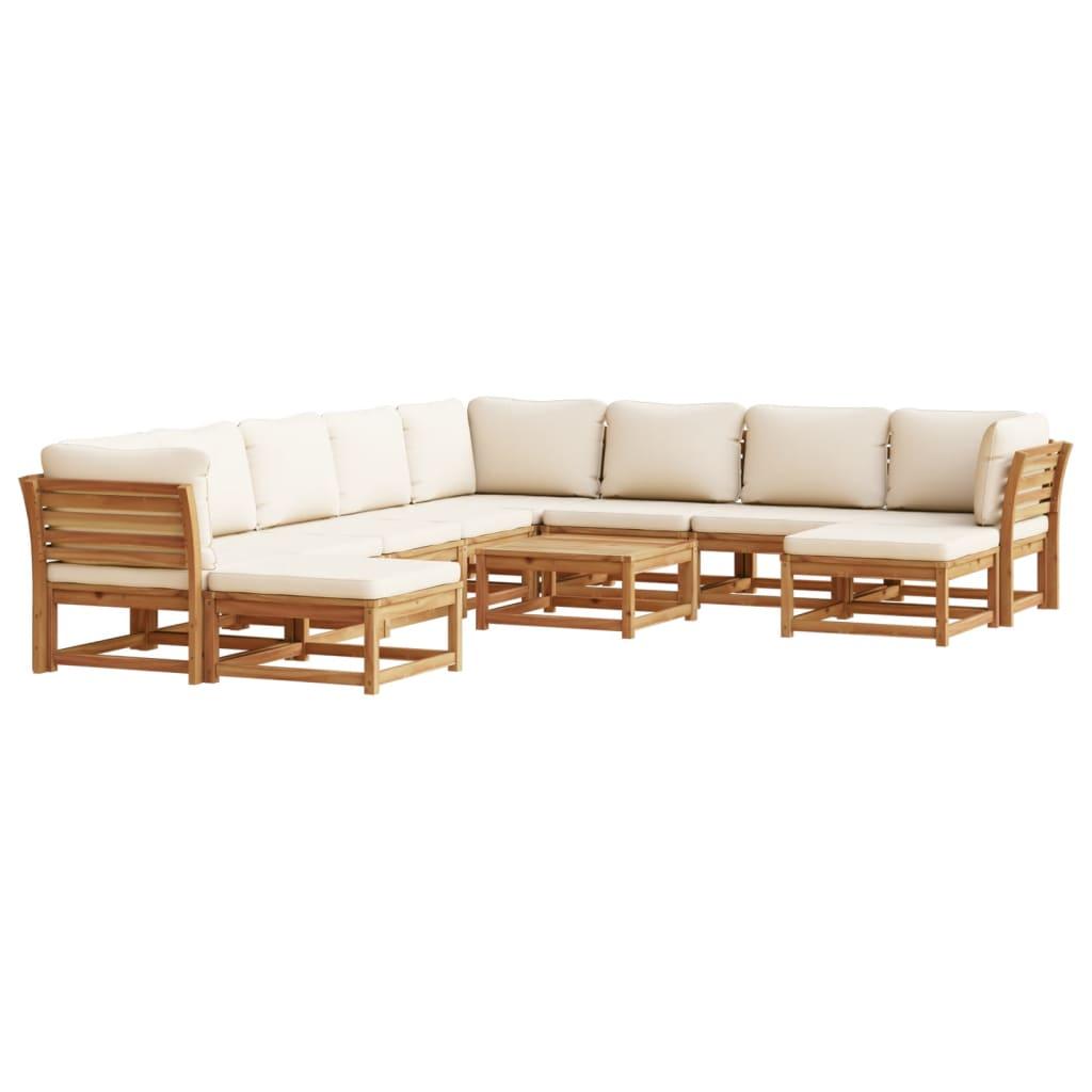 11 Piece Garden Lounge Set with Cushions Solid Wood Acacia