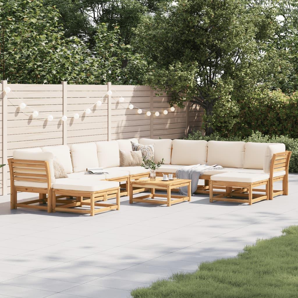 11 Piece Garden Lounge Set with Cushions Solid Wood Acacia