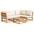 5 Piece Garden Lounge Set with Cushions Solid Wood Acacia