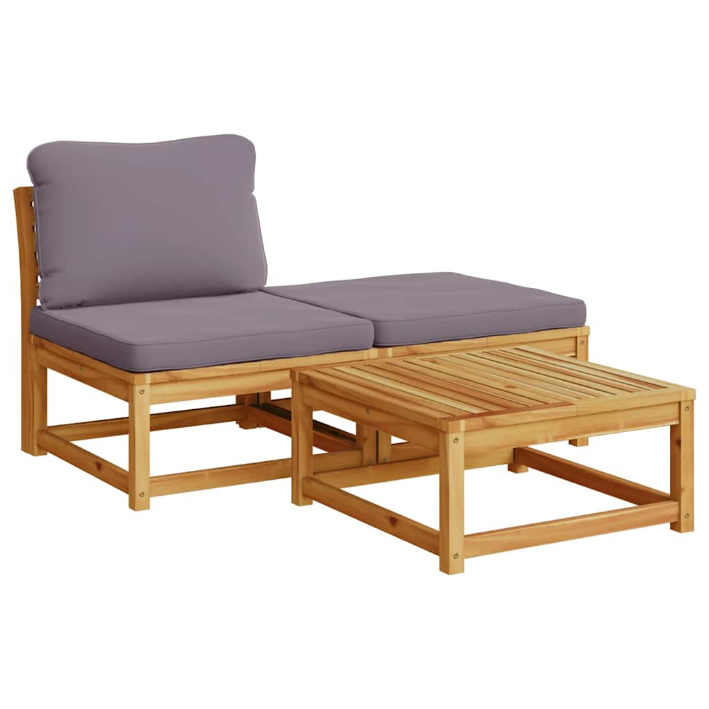 4 Piece Garden Lounge Set with Cushions Solid Wood Acacia