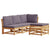 5 Piece Garden Lounge Set with Cushions Solid Wood Acacia