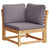 6 Piece Garden Lounge Set with Cushions Solid Wood Acacia