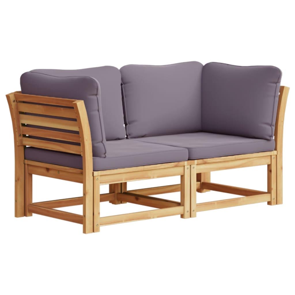 Garden Sofa with Cushions 2-Seater Solid Wood Acacia