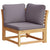 3 Piece Garden Lounge Set with Cushions Solid Wood Acacia
