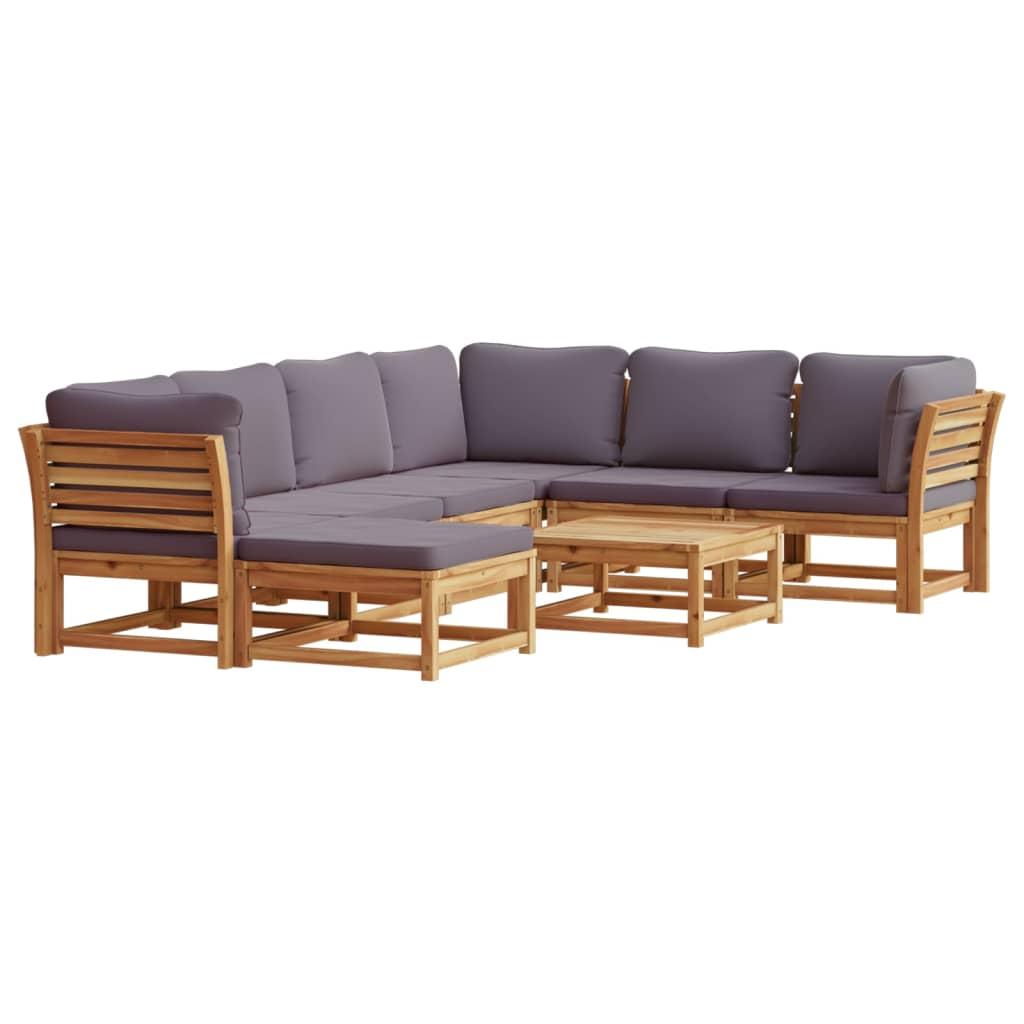 8 Piece Garden Lounge Set with Cushions Solid Wood Acacia