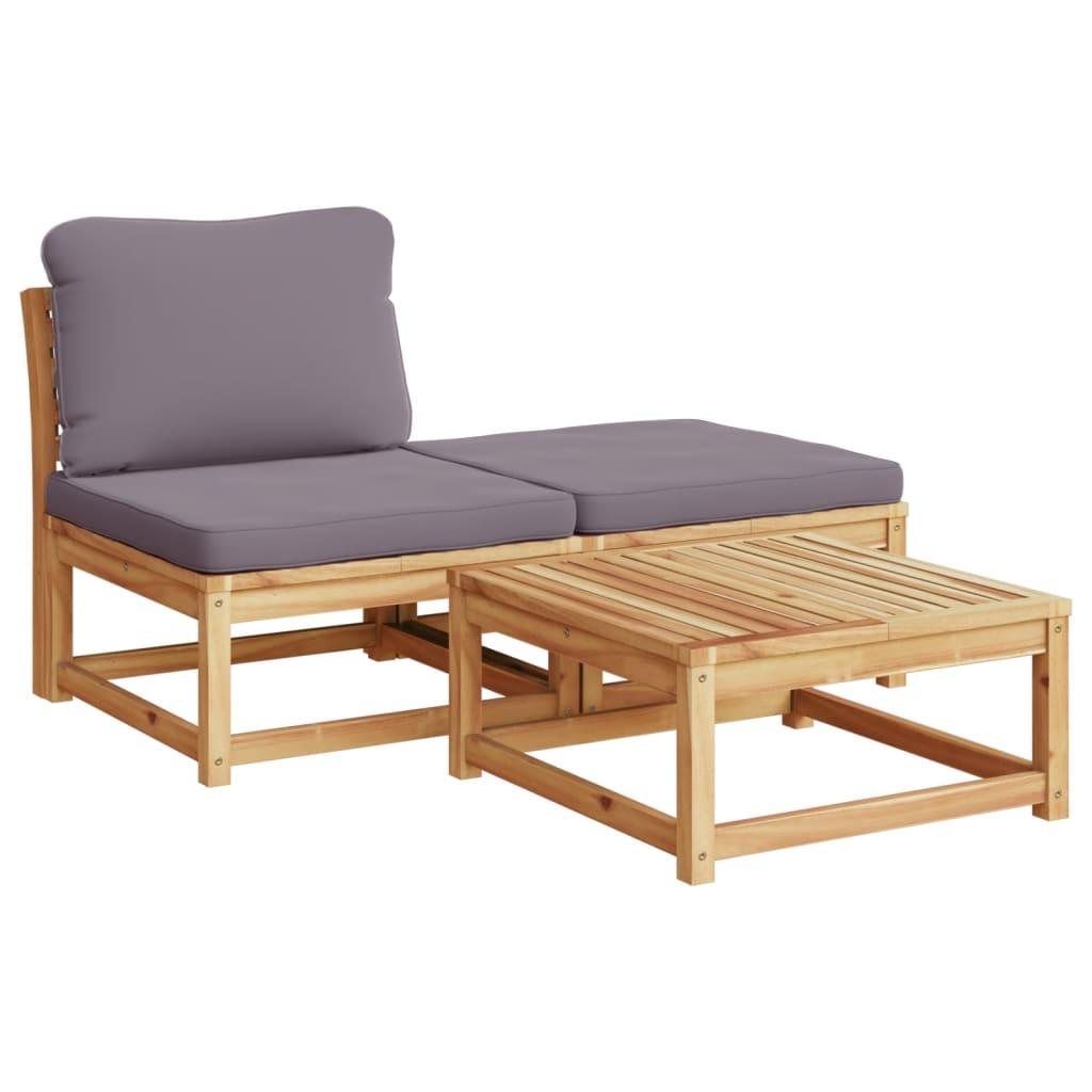 11 Piece Garden Lounge Set with Cushions Solid Wood Acacia