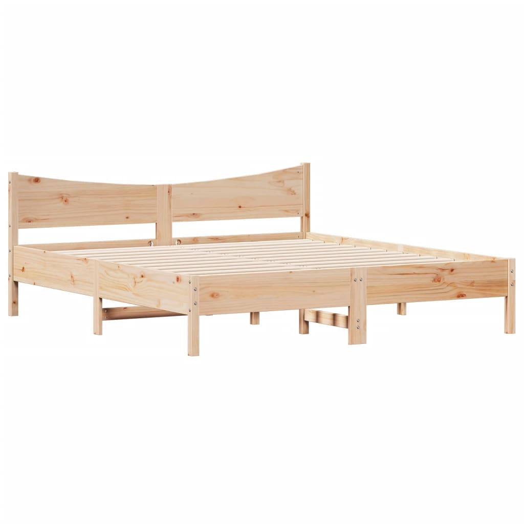 Bed Frame without Mattress 183x203 cm King Solid Wood Pine