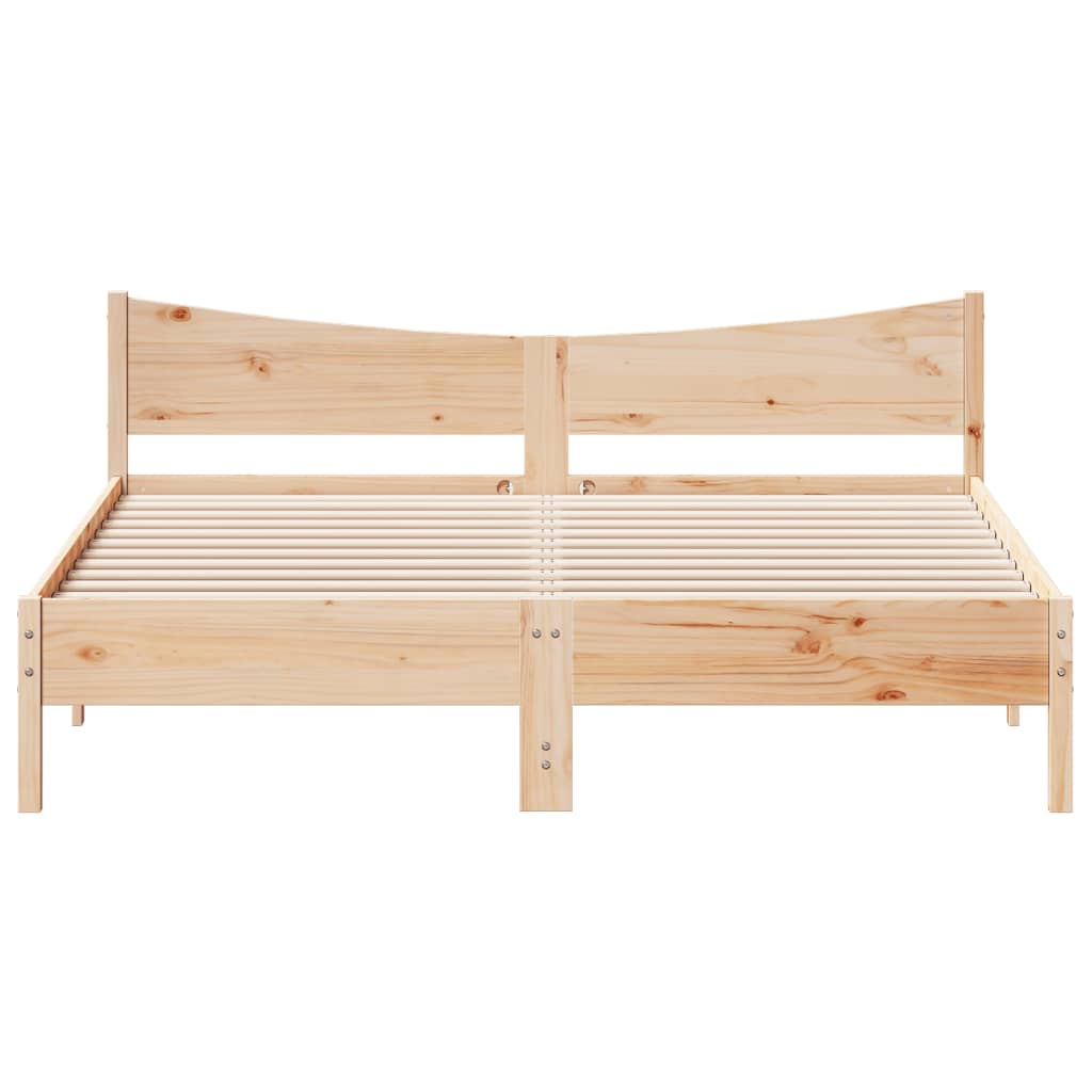 Bed Frame without Mattress 183x203 cm King Solid Wood Pine