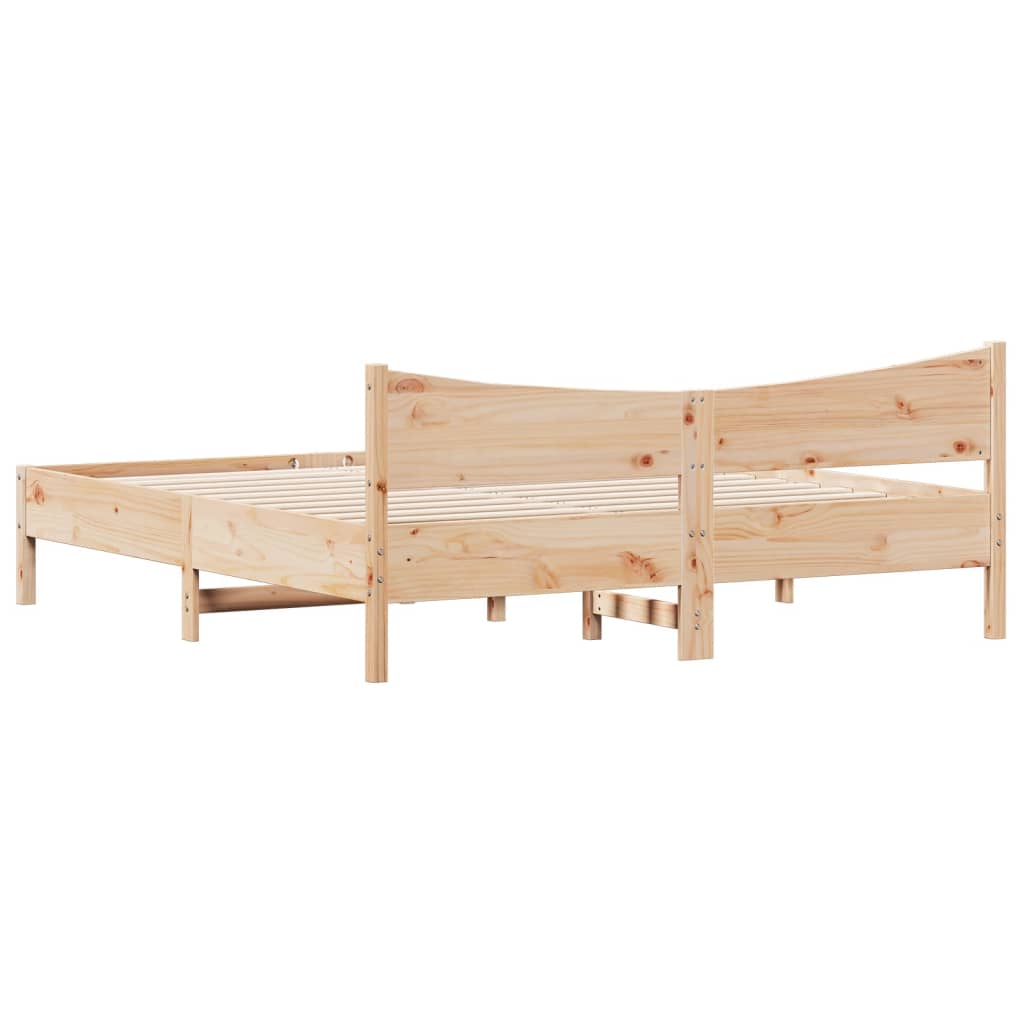 Bed Frame without Mattress 183x203 cm King Solid Wood Pine