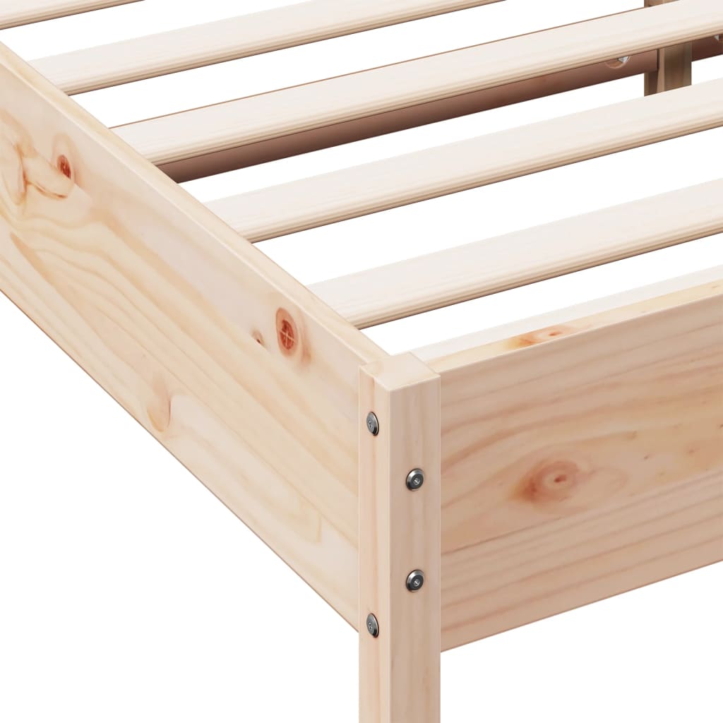 Bed Frame without Mattress 183x203 cm King Solid Wood Pine