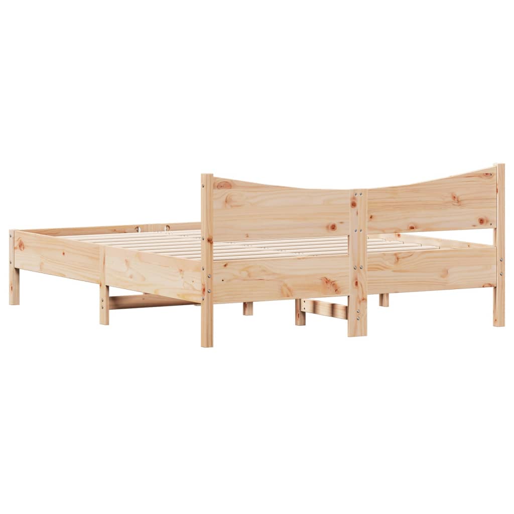 Bed Frame without Mattress 150x200 cm Solid Wood Pine