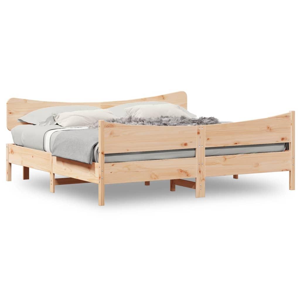 Bed Frame without Mattress 183x203 cm King Solid Wood Pine