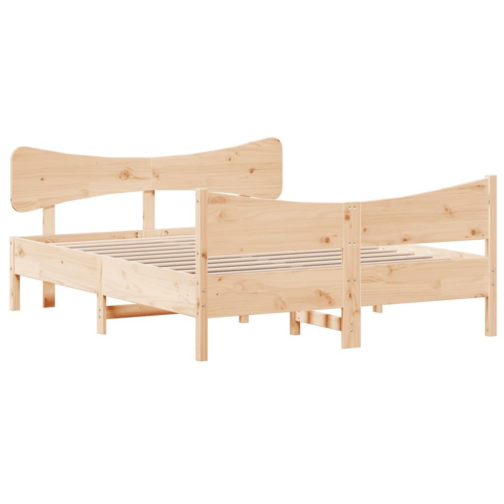 Bed Frame without Mattress 150x200 cm Solid Wood Pine