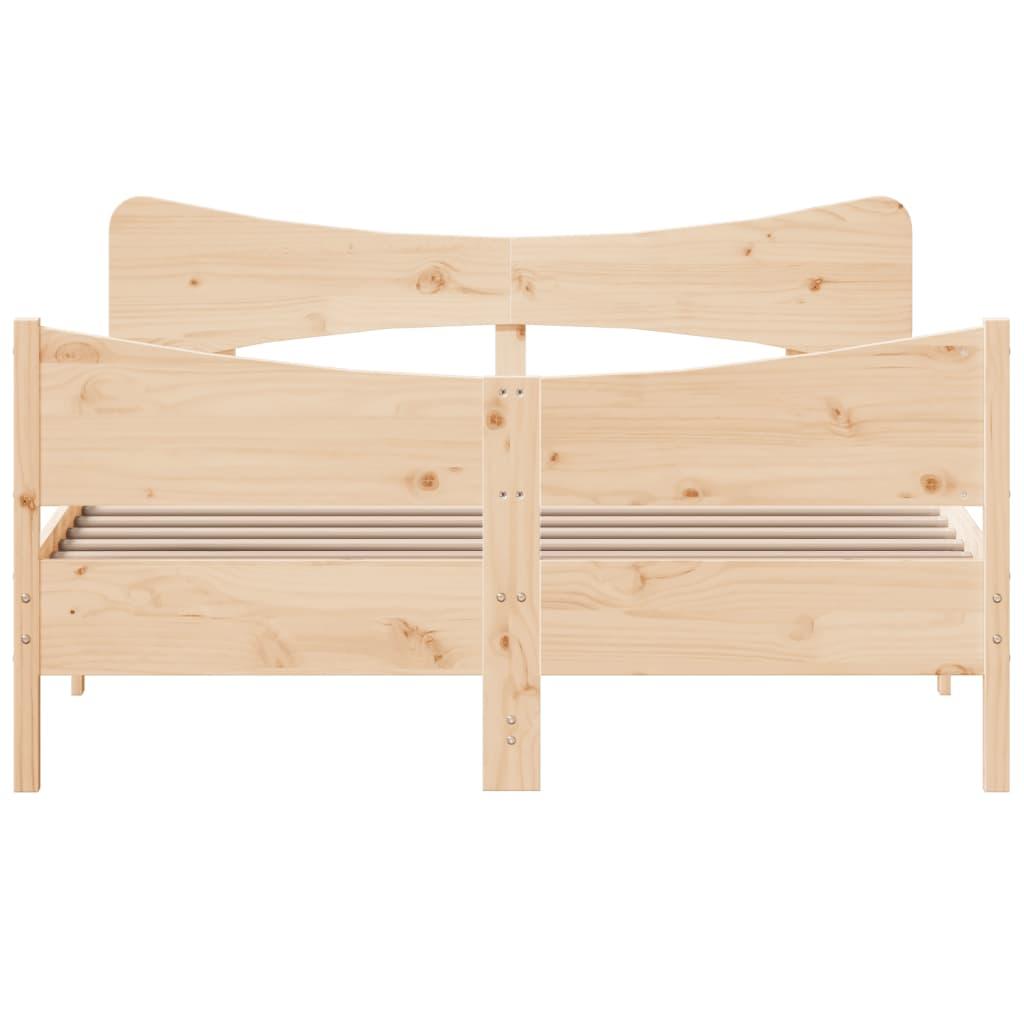 Bed Frame without Mattress 150x200 cm Solid Wood Pine