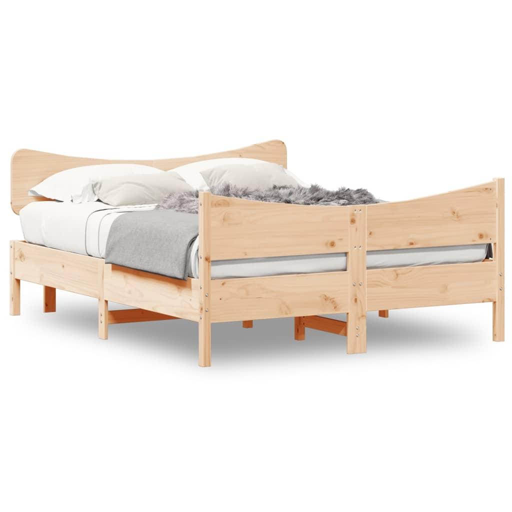 Bed Frame without Mattress 150x200 cm Solid Wood Pine