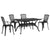 5 Piece Garden Dining Set Black Cast Aluminium