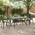 5 Piece Garden Dining Set Black Cast Aluminium