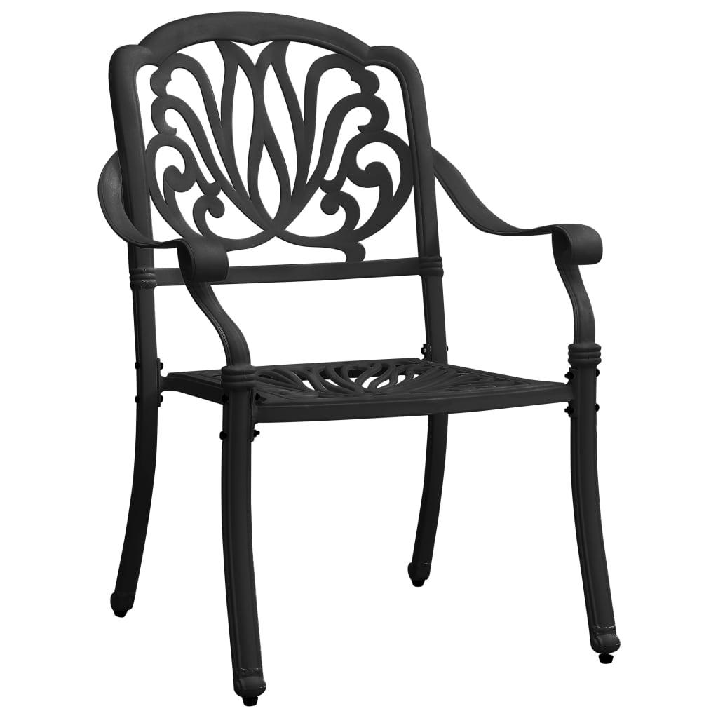 3 Piece Bistro Set Black Cast Aluminium