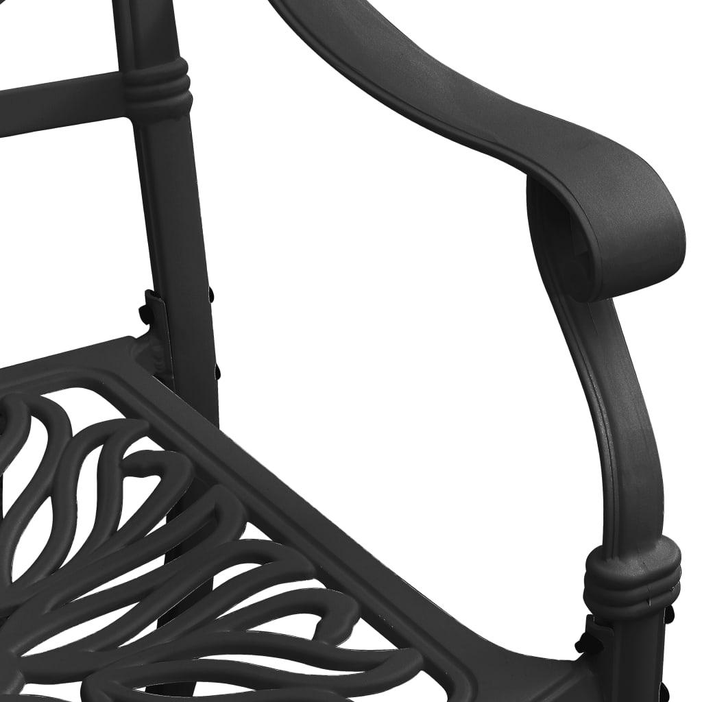 3 Piece Bistro Set Black Cast Aluminium