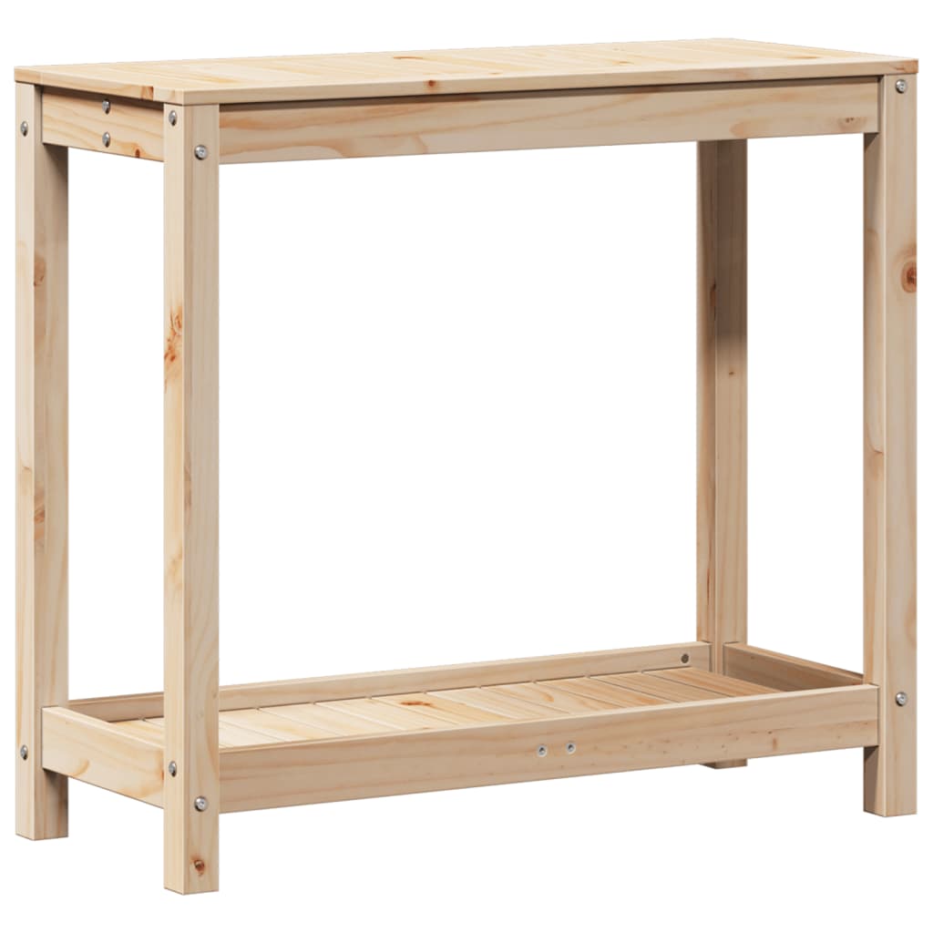 Potting Table with Shelf 82.5x35x75 cm Solid Wood Pine