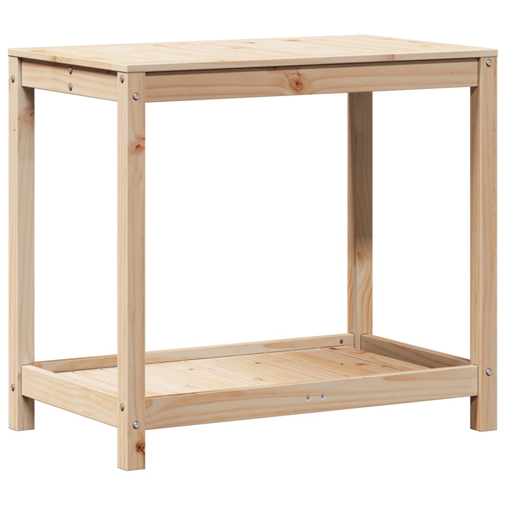 Potting Table with Shelf 82.5x50x75 cm Solid Wood Pine