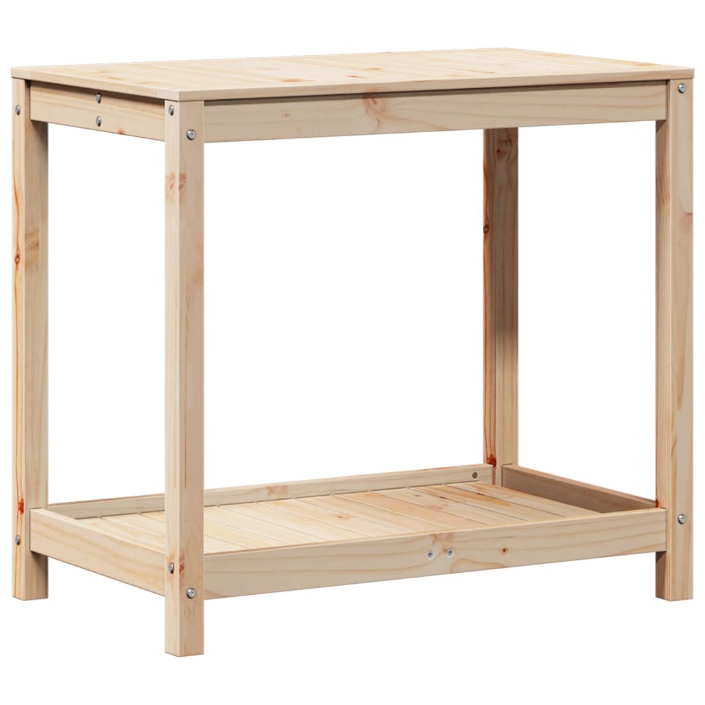 Potting Table with Shelf 82.5x50x75 cm Solid Wood Pine