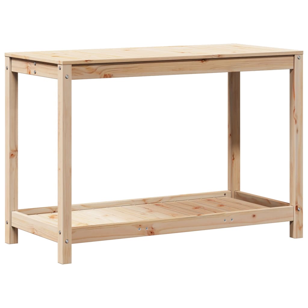 Potting Table with Shelf 108x50x75 cm Solid Wood Pine