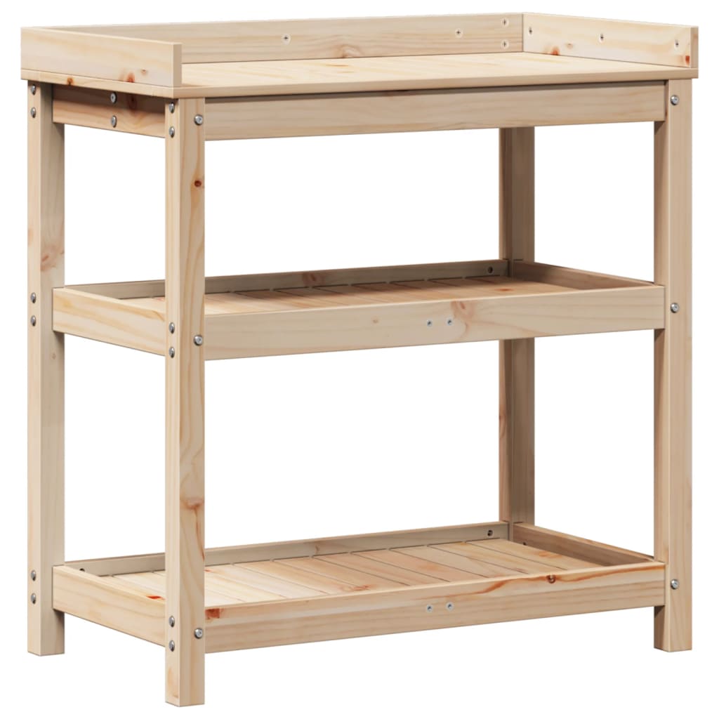 Potting Table with Shelves 82.5x45x86.5 cm Solid Wood Pine