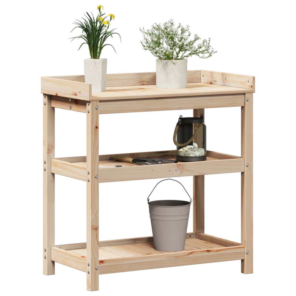 Potting Table with Shelves 82.5x45x86.5 cm Solid Wood Pine