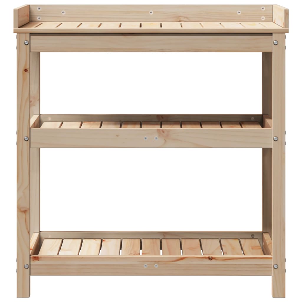 Potting Table with Shelves 82.5x45x86.5 cm Solid Wood Pine