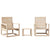 3 Piece Garden Lounge Set Solid Wood Pine