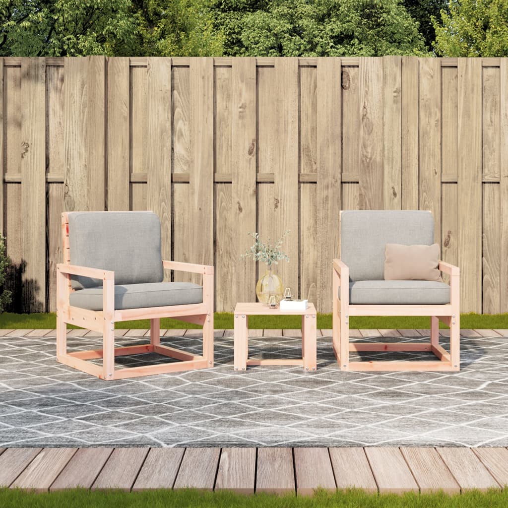 3 Piece Garden Lounge Set Solid Wood Douglas