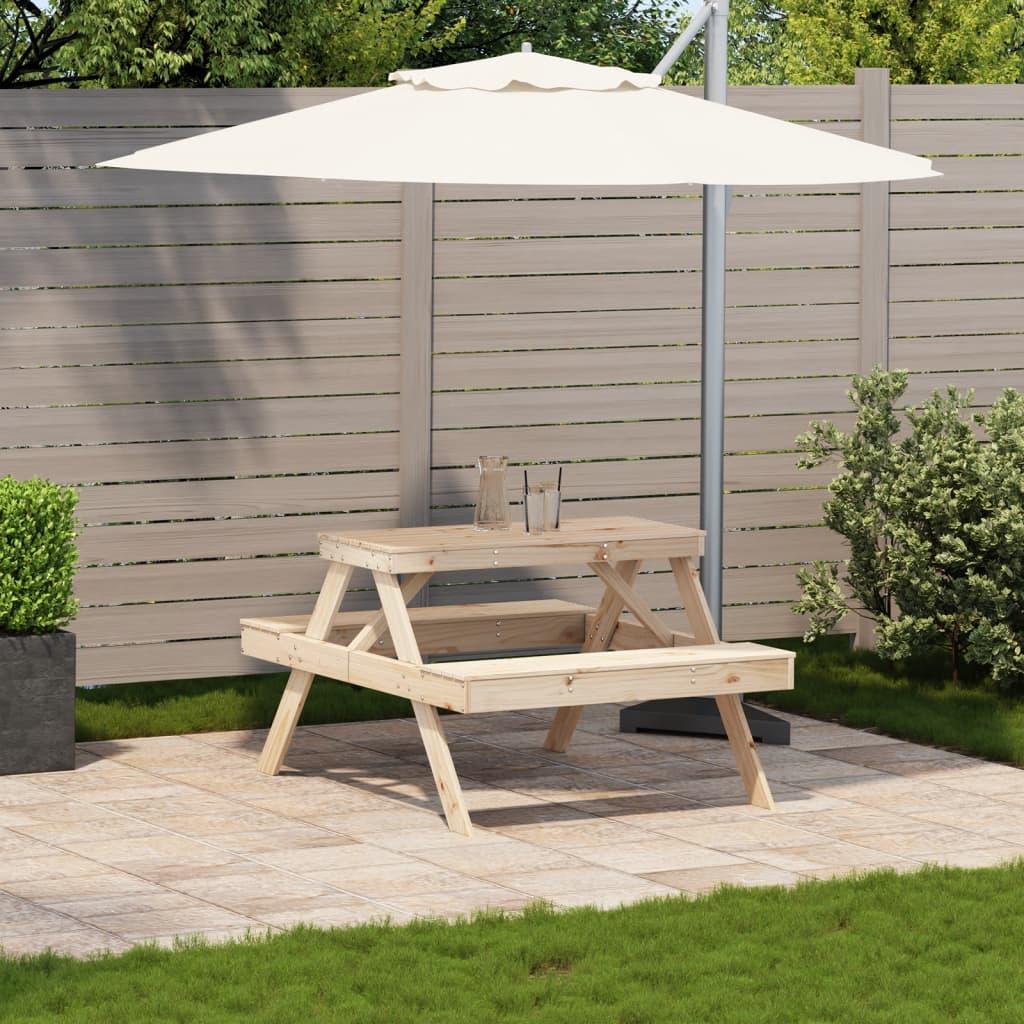 Picnic Table 105x134x75 cm Solid Wood Pine