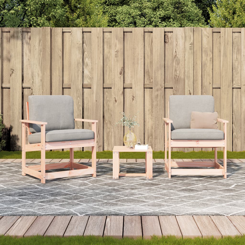 3 Piece Garden Lounge Set Solid Wood Douglas