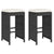 Garden Bar Stools with Cushions 2 pcs Black Poly Rattan